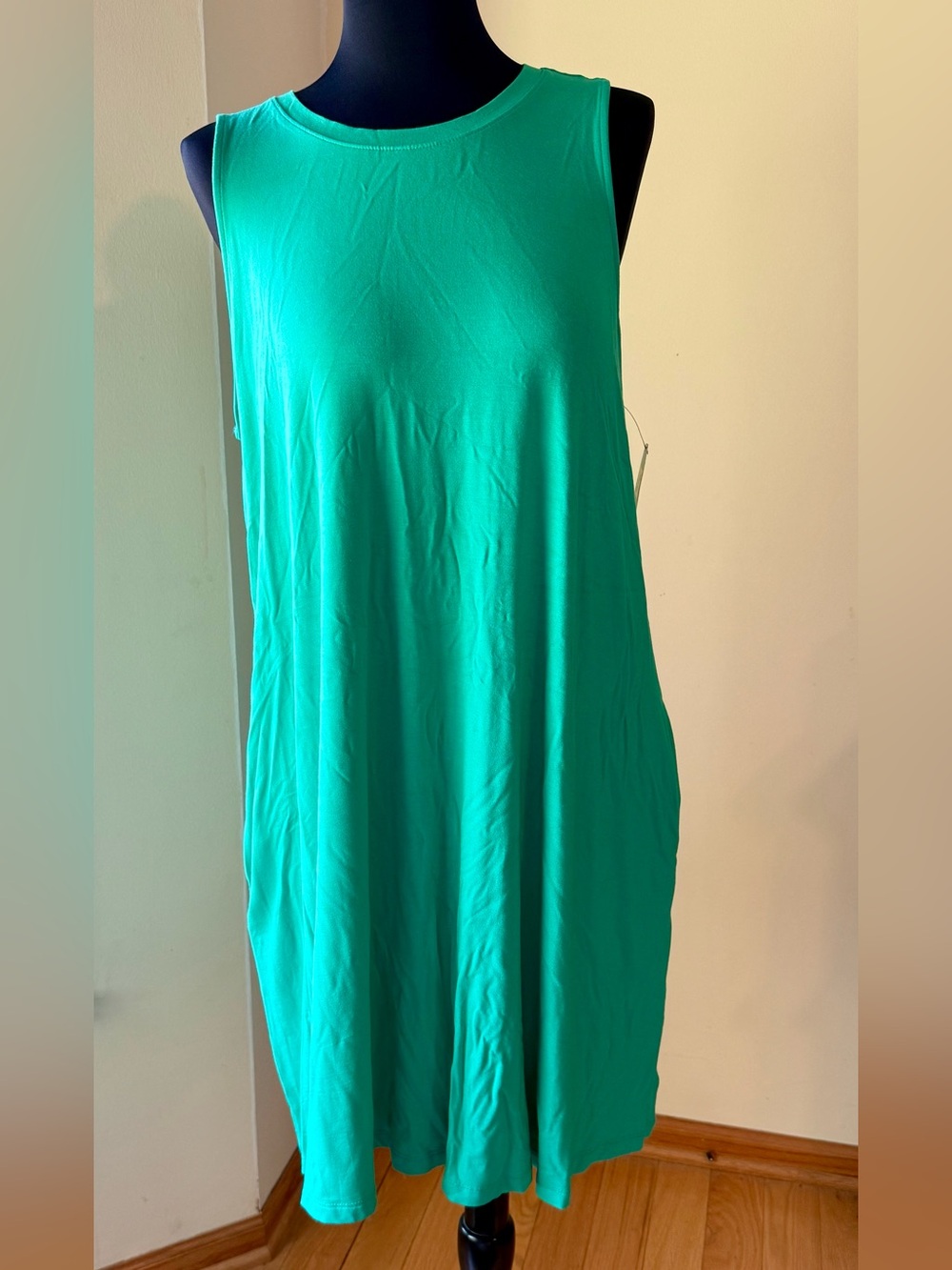 Sleeveless Women's Shift Dress - Green Size XL